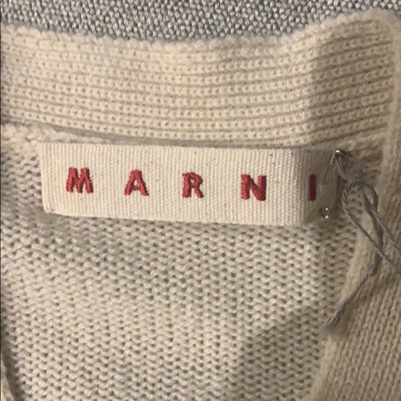 Marni Cardigan with yellow paint stripes cashmere - Picture 3 of 5